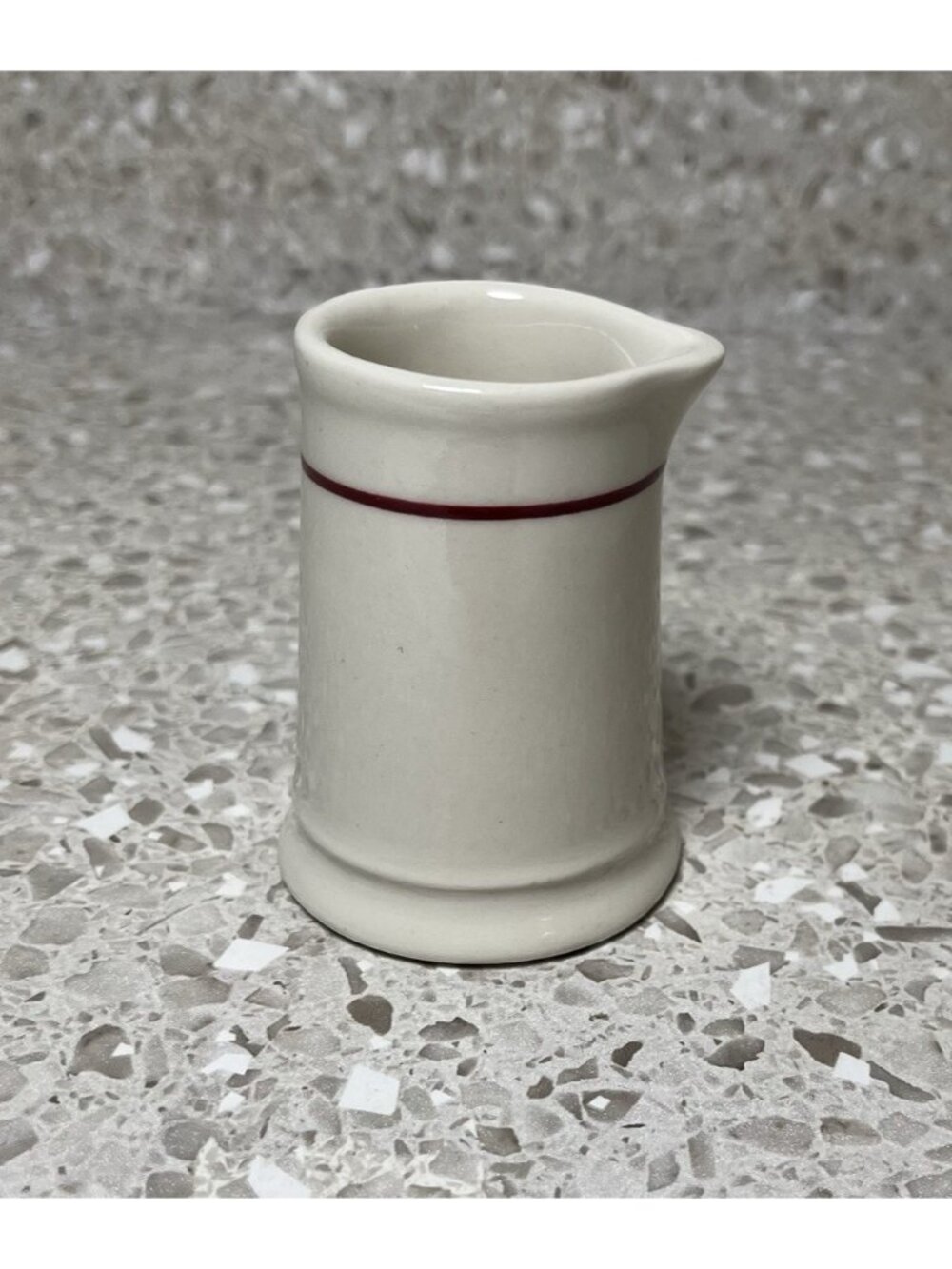 Vintage Mini Restaurant Creamer Homer Laughlin China Red Stripe Made in USA